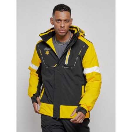 Ski costume male winter, size 50, yellow color-6