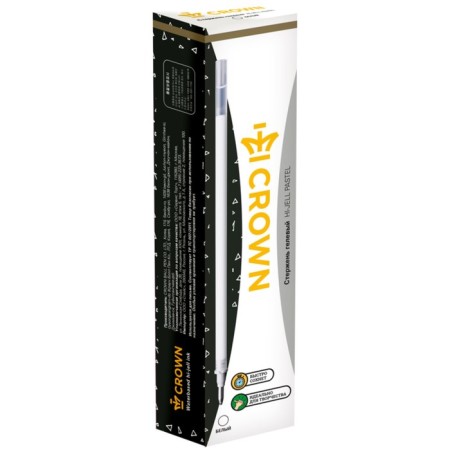 Gel rod 0.8 mm, Crown "Hi-Jell Pastel", 138 mm, ink white-2
