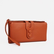 Women's wallet on the button, redhead color