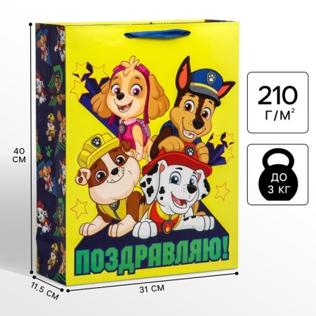 Gift package "Congratulations" 31x40x11 cm, packaging, puppy patrol