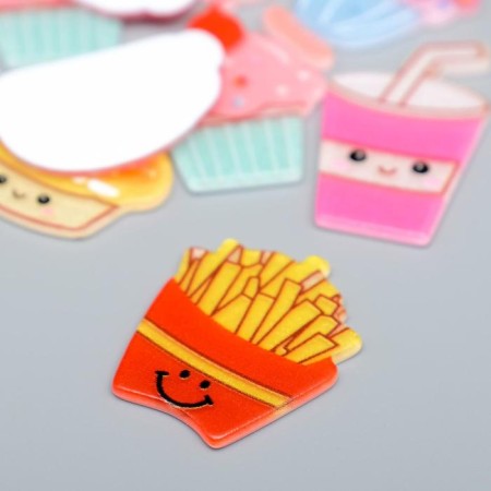 Decor for creativity plastic "Harmful food" set 10 pcs mix 2.7x2.5 cm-1