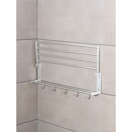 Foal shelf with a holder of towels, 5 moving hooks, 59.5 × 20.5 × 15 cm, aluminum-8