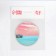 Folding mirror "beach", d = 7.5 cm, with an increase, pink/turquoise color
