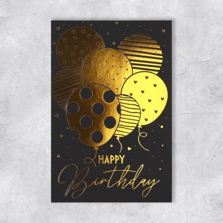 Congratulatory card "Happy Birthday", black craft, 10 x 15 cm-1