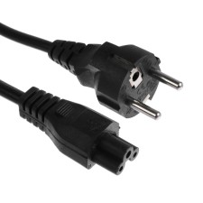 Power cable Luazon KDGN-006, SCHUKO-C5, 10 A, 2 m, 3 residential, black