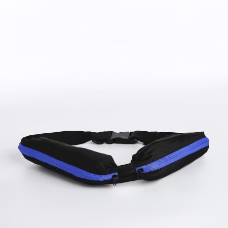 Waist bag for a zipper, black/blue color
