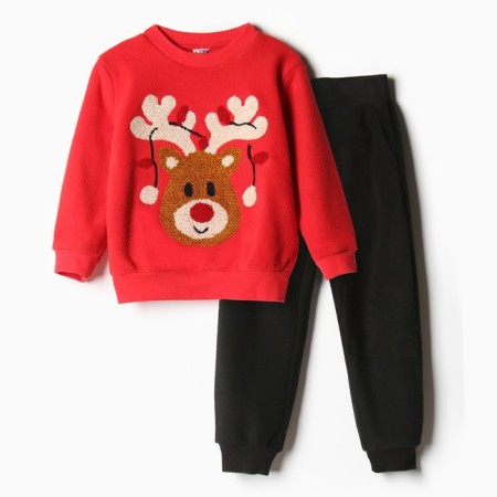 Kit for children (sweatshirt, trousers), red color, height 110 cm