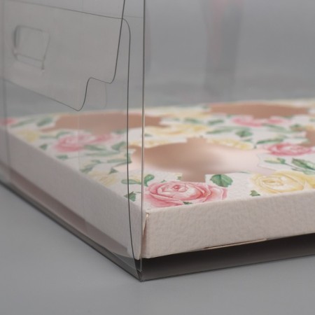 Capcake box, confectionery packaging, 6 rose cells, 16 x 23 x 11.5 cm-2