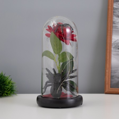 Halloween Light Sobe "Spider with Rose" 1.5W, LED, 3XAAA, Black USB 11x11x21cm-3