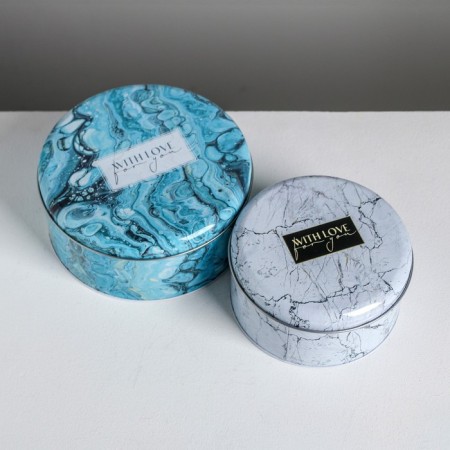 A set of gift tin boxes "With love for you", 17 x 17 x 8 cm-1