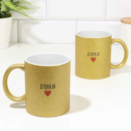 Coramic mug "stuffed" gold, 320 ml