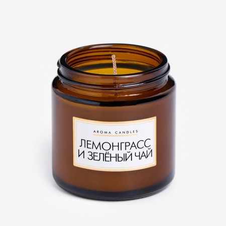 Candle in a bank Aromatic "Lemongrass and Green Tea", 6.2x6.2x6.5 cm, 9 hours-2