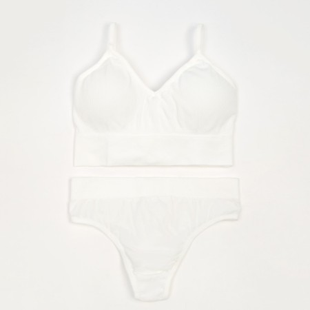 Female set (top, panties) color white, size 42-44-4