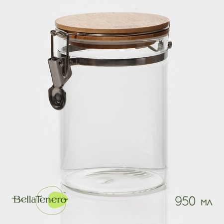 Glass Bank for bulk products with Magistro Lamelm Castle "Eco", 950 ml, 10 × 15 cm