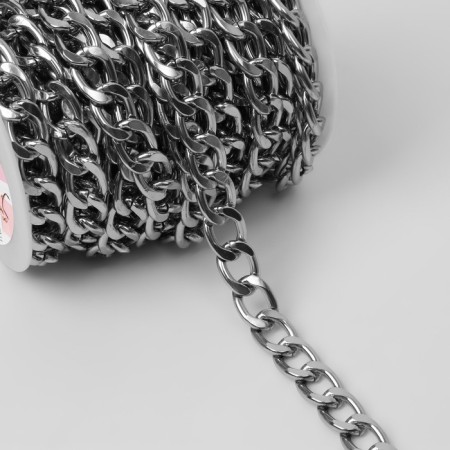 A chain for a bag, metal, flat, 18 × 13 mm, 10 ± 0.5 m, silver color-1