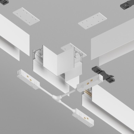 The T-shaped connector for the Technical tra010ct-41W overhead track system, white color-3