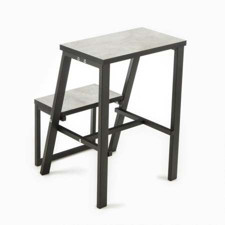 Stool-steamer on a metal frame, cement/black-3