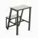 Stool-steamer on a metal frame, cement/black