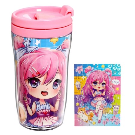 Thermal engine with puzzle "Kawaii Girl", 54 elements, 250 ml