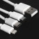 Windigo cable, 3 in 1, MicroUSB/Lightning/Type -C - USB, 2 A, PVC braid, 1 m, white