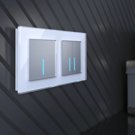 W4520006 touch switch, two -key, with backlighting, 1000 watts, silver-7