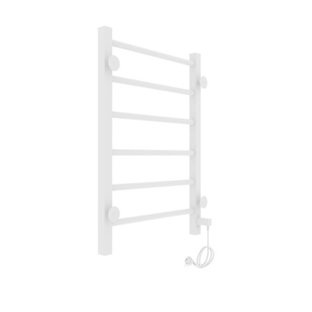 Two -heated towel rail Laris Felia CC6, 400x600 mm, 6 crossbars, left, white-2