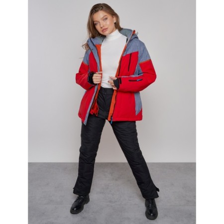 Ski jacket female winter, size 56, red color-16