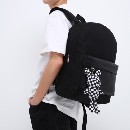 School textile school with pockets, 38x29x11 cm, black color-7