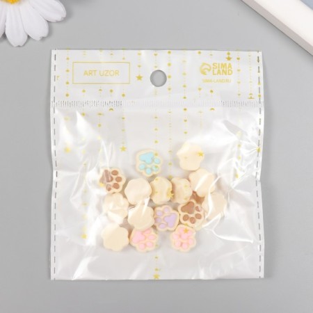 Decor for creativity Plastic "Paw" MIX 1.3x1.3 cm-3