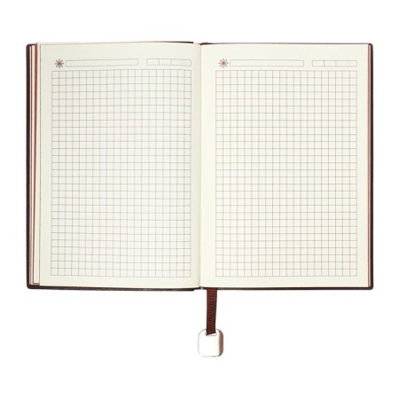 Organizer, A5, 116 sheets, cage, leatherette cover, brown cut, black-6