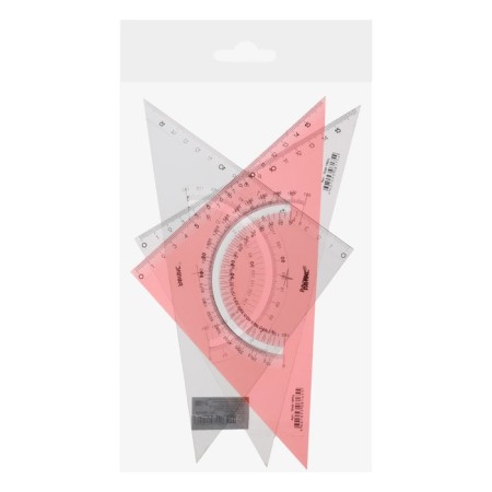 Set of triangles 3 pcs. Calligrata 45* Katet 18 cm, with a transporter, transparent-4
