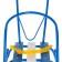 Puppet sledges with a pusher, blue color