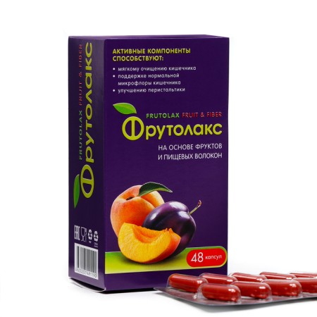 Frutolax based on fruits and dietary fibers, 48 ​​capsules of 35 g