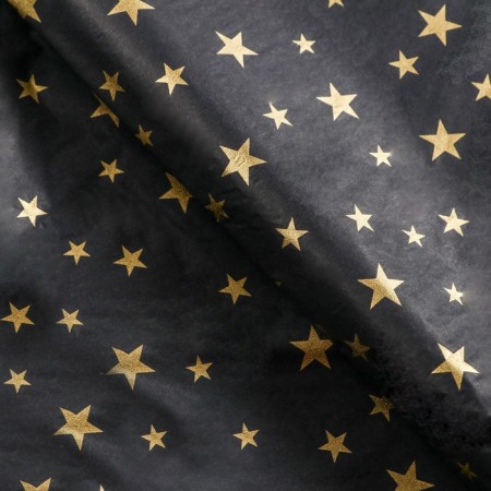 New Year. Paper packaging with silence, New Year's packaging "Stars on Black", 50 x 66 cm.-1