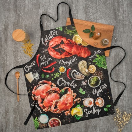 Apron "Ethel: Lobster" 70x60 cm, 100% cotton, sarzha 190 g/m²
