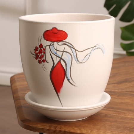 Flower pot "Girl in red" 3.5 l