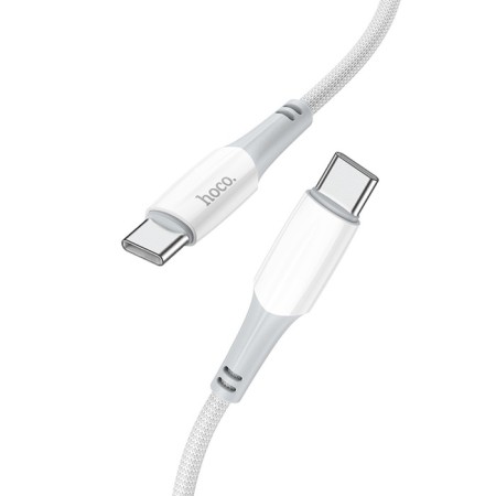 Hoco X70, Type-C cable-Type-C, 60 W (Laptop charging), 3 A, 1 m, nylon braid, white-1