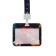Badge horizontal external size 10 x 7.8 cm, internal size 5.2 x 8.2 cm, tape 42 cm, with the pattern "Cosmos"