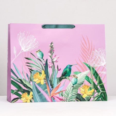 Gift package "Flowers" pink, 50 x 40 x 15 cm
