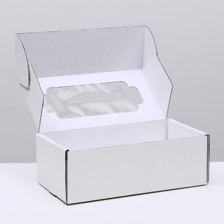Self -charged box, with a window, white, 23 x 12 x 8 cm-1
