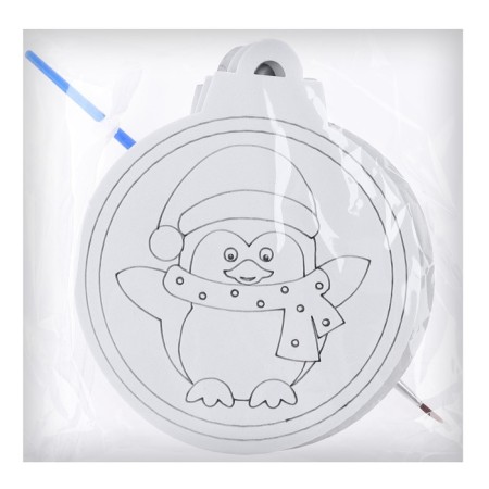 Christmas tree decoration for painting "Cutie" 4 pcs., Brush-4