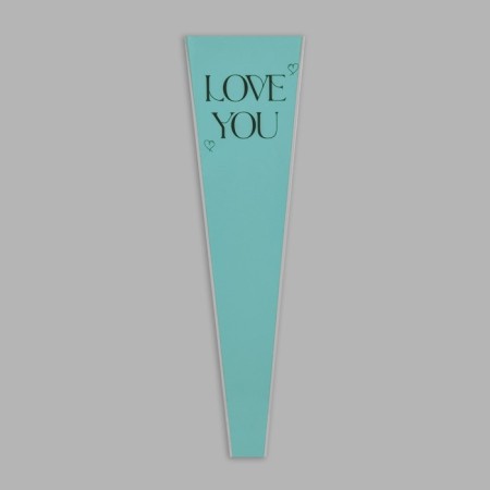 Packet stoop for flowers, "love you", 12.5+4x45 cm, blue