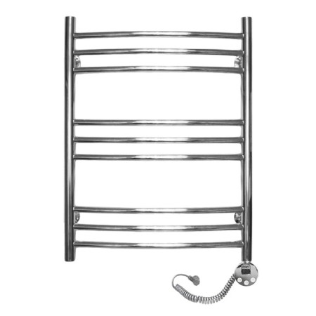 Domoterm electric heated towel rail "Calipso", 500 x 700 mm, 9 crossbars, right, chrome