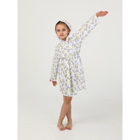 Children's robe with a hood, height 116 cm-13