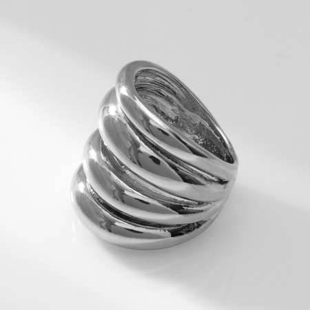 Ring Metal "Trend" 4 waves, color silver, size 16