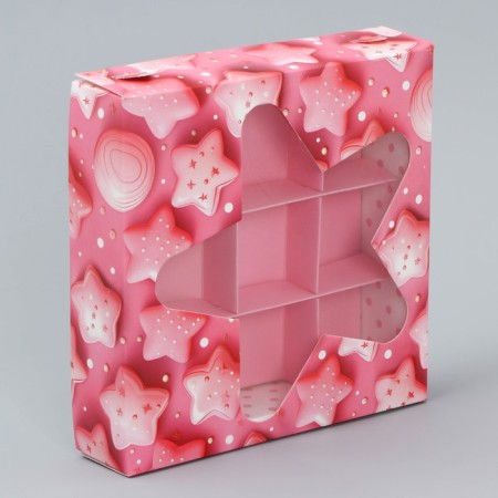 Box for sweets, confectionery packaging, 9 cells, “sweets”, 14.7 x 14.7 x 3.5 cm-1