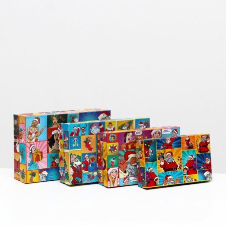 Set of boxes 4 in 1 "ROP -Art New Year", 30 x 20 x 8 - 24 x 14 x 5 cm-1