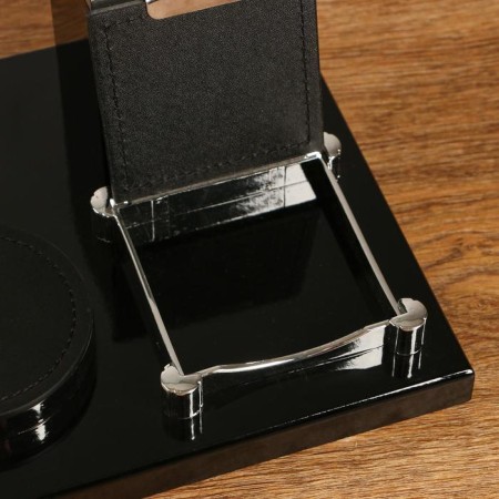 Table 7V1 set with a business card holder and clock, black tree 511394-10