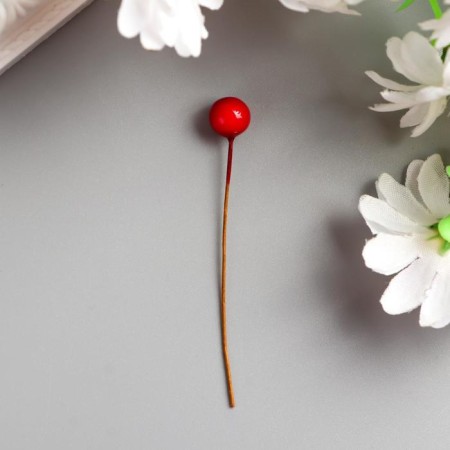 Decor for creativity "Red berry" set 50 pcs diam 0.8 cm