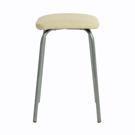 Stool "economy" square, silver metallic/milk-1